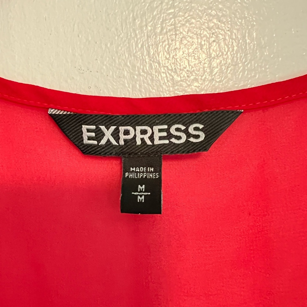 Express Red Ruffled Blouse - Picture 3 of 3